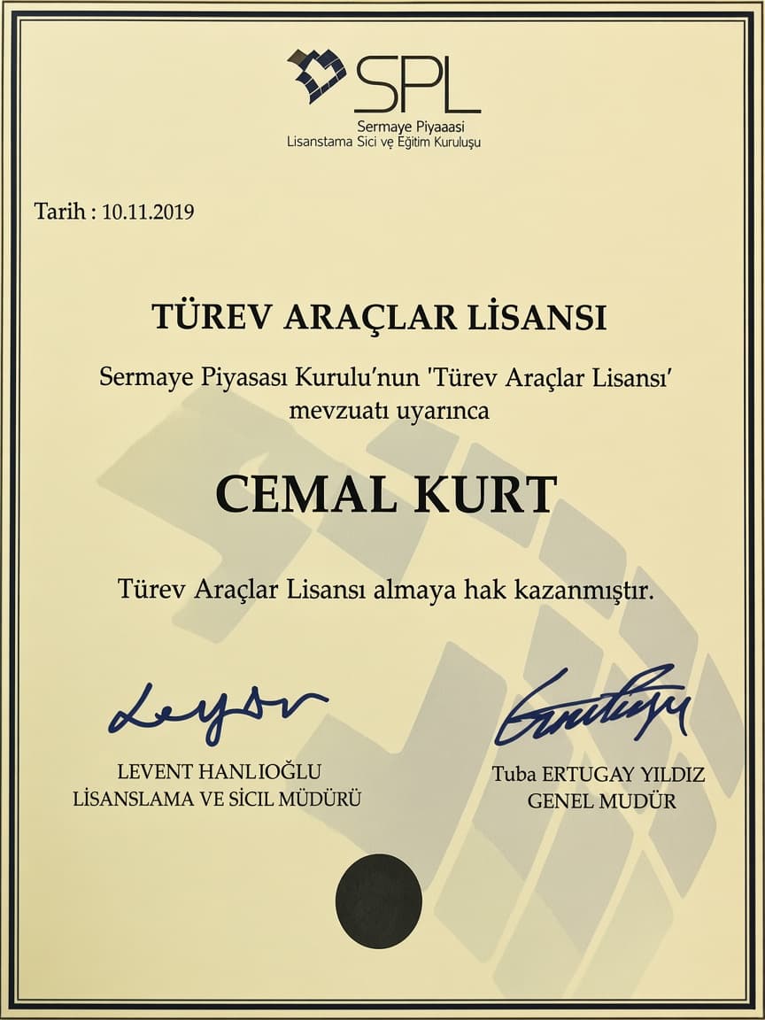 Türev Araçlar Lisansı - Cemal Kurt